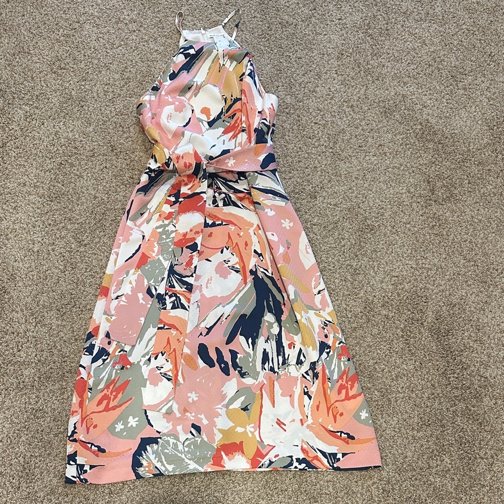 Club Monaco Pink Multi Floral Midi Dress